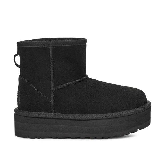 Uggs Kids Girls Classic Mini Platform Boot Black Size 1 - Picture 1 of 10